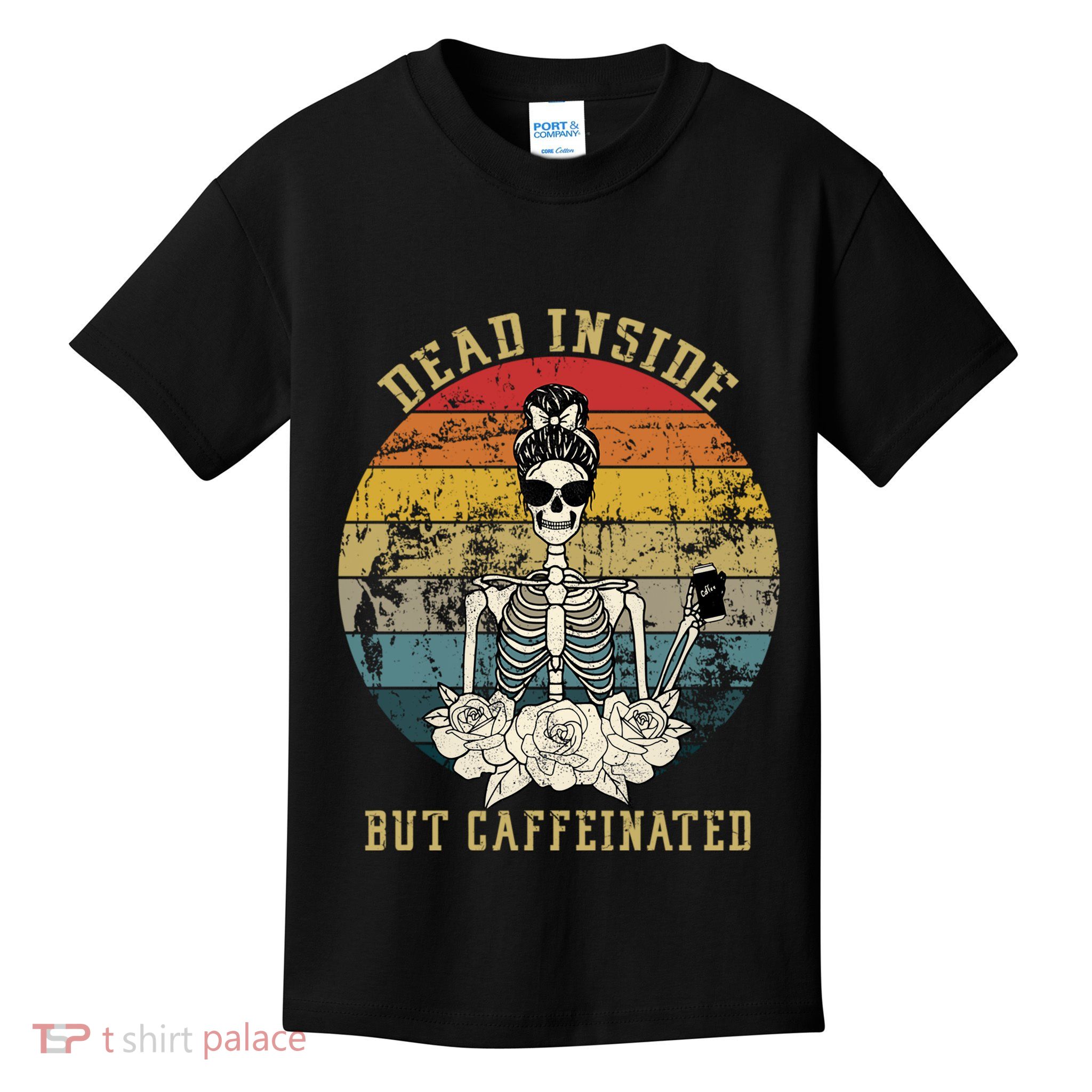 Vintage Dead Inside But Caffeinated Kids T-Shirt