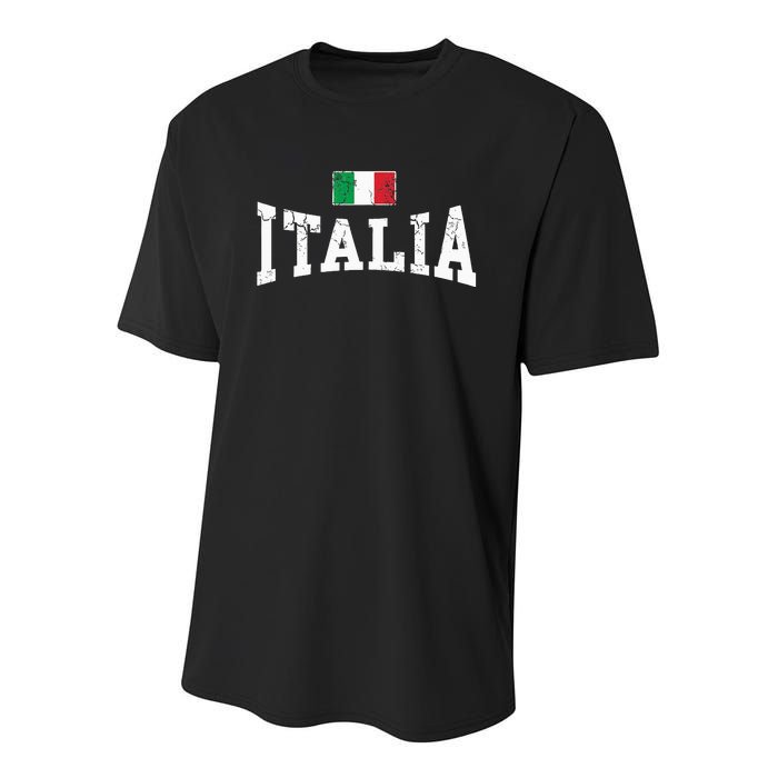 Vintage Distressed Italia Flag Italy Italian Family Group Youth Performance Sprint T-Shirt