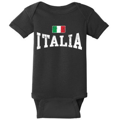 Vintage Distressed Italia Flag Italy Italian Family Group Baby Bodysuit
