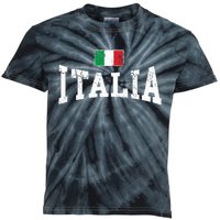 Vintage Distressed Italia Flag Italy Italian Family Group Kids Tie-Dye T-Shirt