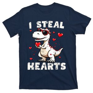 Valentines Day I Steal Hearts Dinosaur T Rex T-Shirt