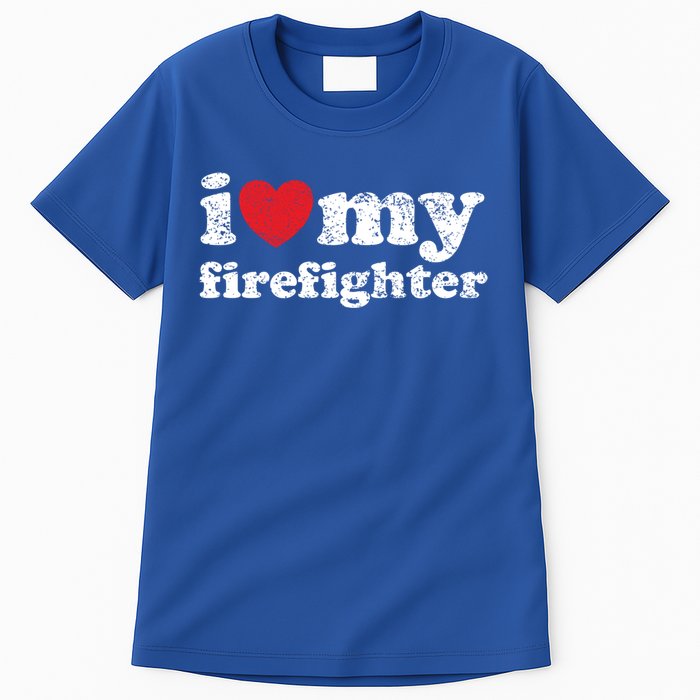 Vintage Distressed I Love My Firefighter Gift Tall T-Shirt