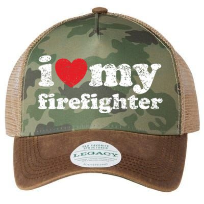 Vintage Distressed I Love My Firefighter Meaningful Gift Legacy Tie Dye Trucker Hat