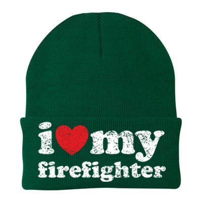 Vintage Distressed I Love My Firefighter Meaningful Gift Knit Cap Winter Beanie