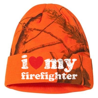 Vintage Distressed I Love My Firefighter Meaningful Gift Kati Licensed 12" Camo Beanie