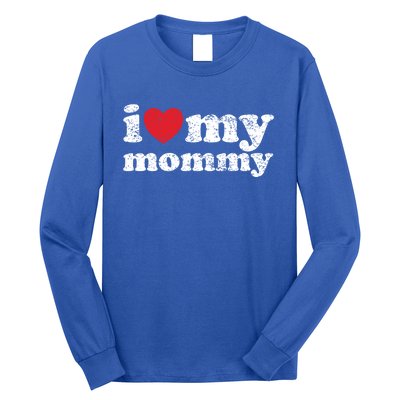 Vintage Distressed I Love My Mommy Cute Gift Long Sleeve Shirt