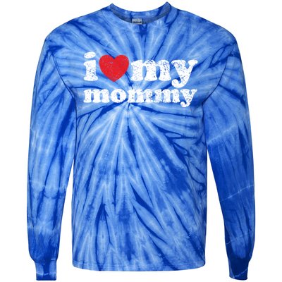 Vintage Distressed I Love My Mommy Cute Gift Tie-Dye Long Sleeve Shirt