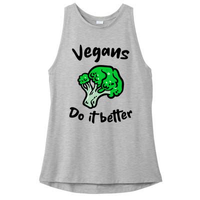 Vegans Do It Better For Vegetarian Vegan Food Lovers Gift Ladies PosiCharge Tri-Blend Wicking Tank