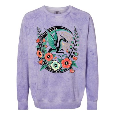 Vintage Dragon Illustration Dragon Lovers Colorblast Crewneck Sweatshirt