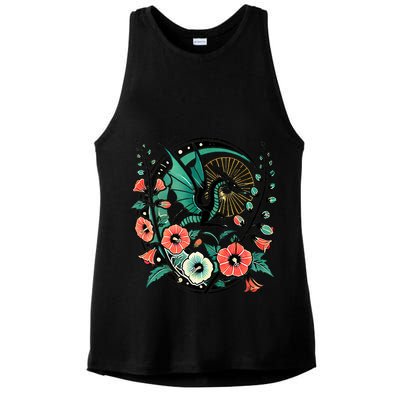 Vintage Dragon Illustration Dragon Lovers Ladies PosiCharge Tri-Blend Wicking Tank