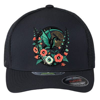 Vintage Dragon Illustration Dragon Lovers Flexfit Unipanel Trucker Cap