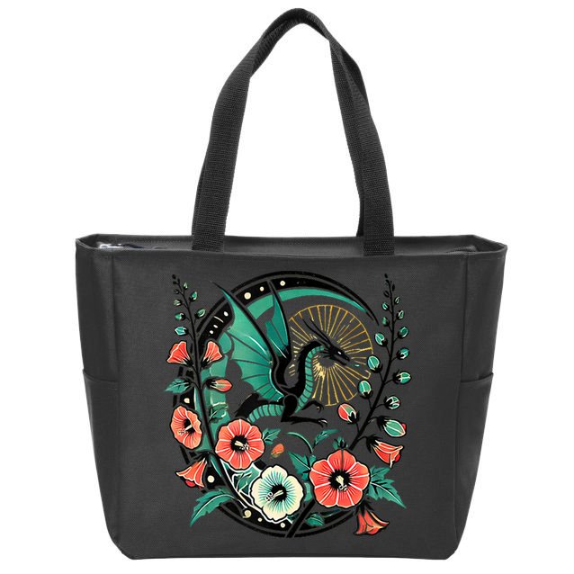 Vintage Dragon Illustration Dragon Lovers Zip Tote Bag