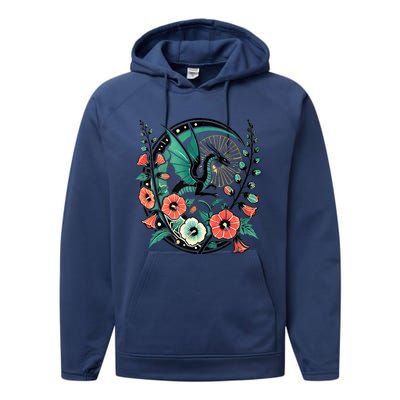 Vintage Dragon Illustration Dragon Lovers Performance Fleece Hoodie