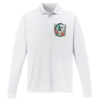 Vintage Dragon Illustration Dragon Lovers Performance Long Sleeve Polo