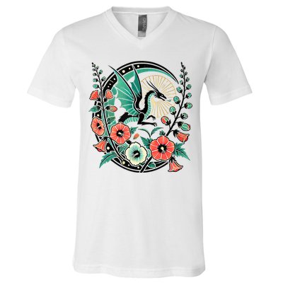Vintage Dragon Illustration Dragon Lovers V-Neck T-Shirt