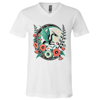 Vintage Dragon Illustration Dragon Lovers V-Neck T-Shirt