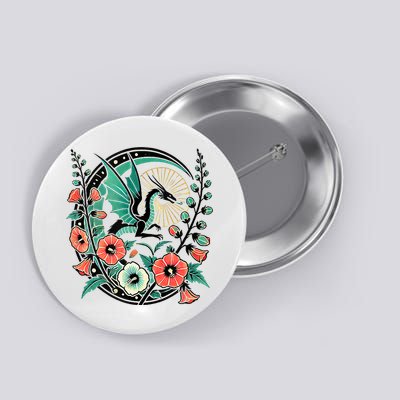 Vintage Dragon Illustration Dragon Lovers Button