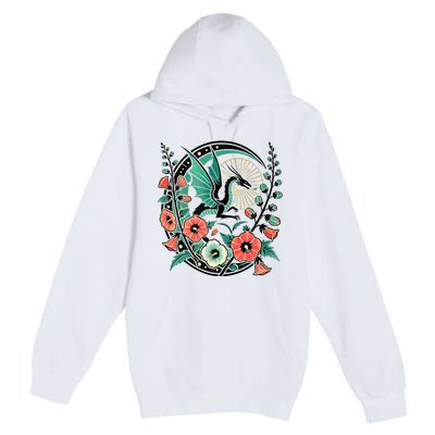 Vintage Dragon Illustration Dragon Lovers Premium Pullover Hoodie