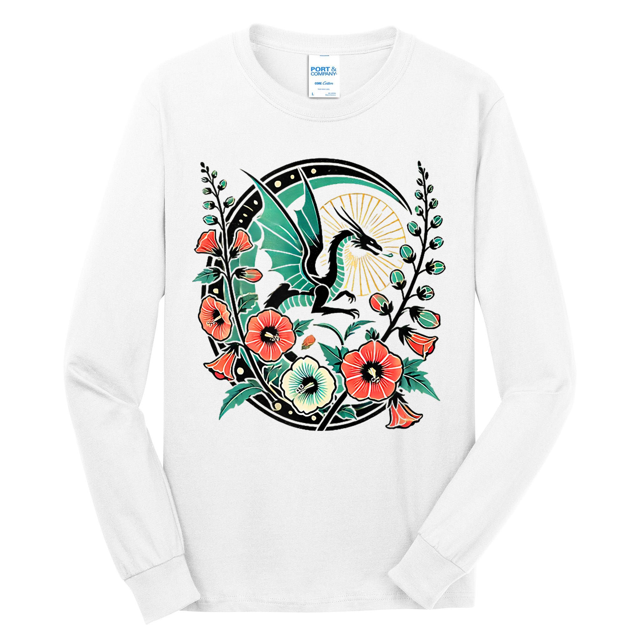 Vintage Dragon Illustration Dragon Lovers Tall Long Sleeve T-Shirt
