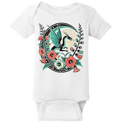 Vintage Dragon Illustration Dragon Lovers Baby Bodysuit