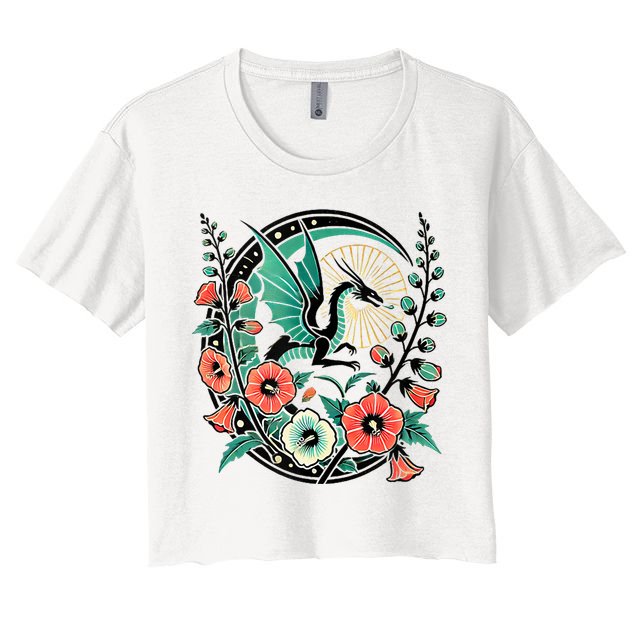 Vintage Dragon Illustration Dragon Lovers Crop Top