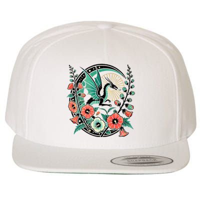 Vintage Dragon Illustration Dragon Lovers Wool Snapback Cap