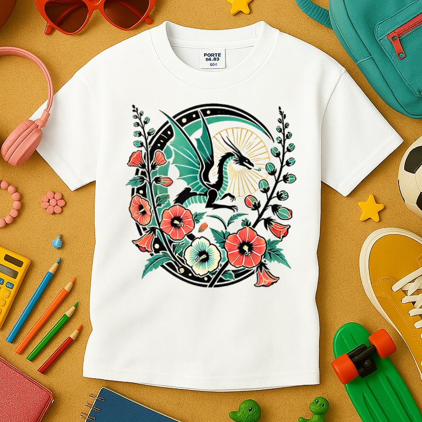 Vintage Dragon Illustration Dragon Lovers Kids T-Shirt