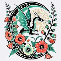 Vintage Dragon Illustration Dragon Lovers Kids T-Shirt