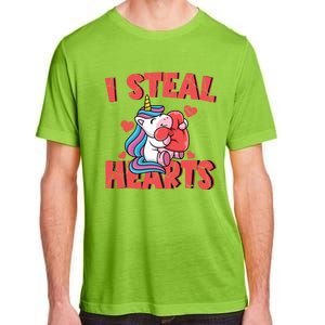 Valentine's Day I Steal Hearts Unicorn Love Cool Gift Adult ChromaSoft Performance T-Shirt