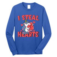 Valentine's Day I Steal Hearts Unicorn Love Cool Gift Long Sleeve Shirt