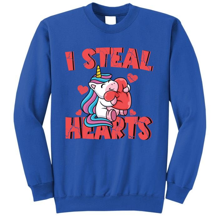 Valentine's Day I Steal Hearts Unicorn Love Cool Gift Sweatshirt