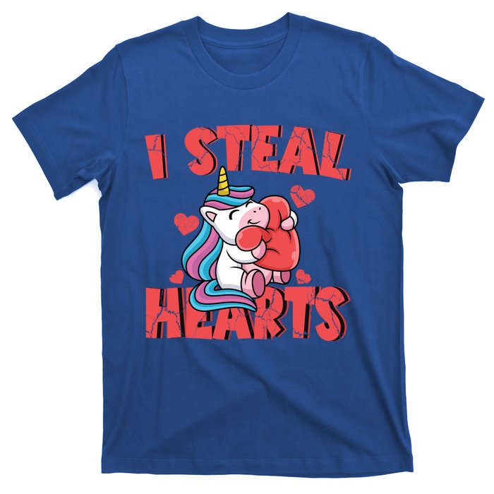 Valentine's Day I Steal Hearts Unicorn Love Cool Gift T-Shirt