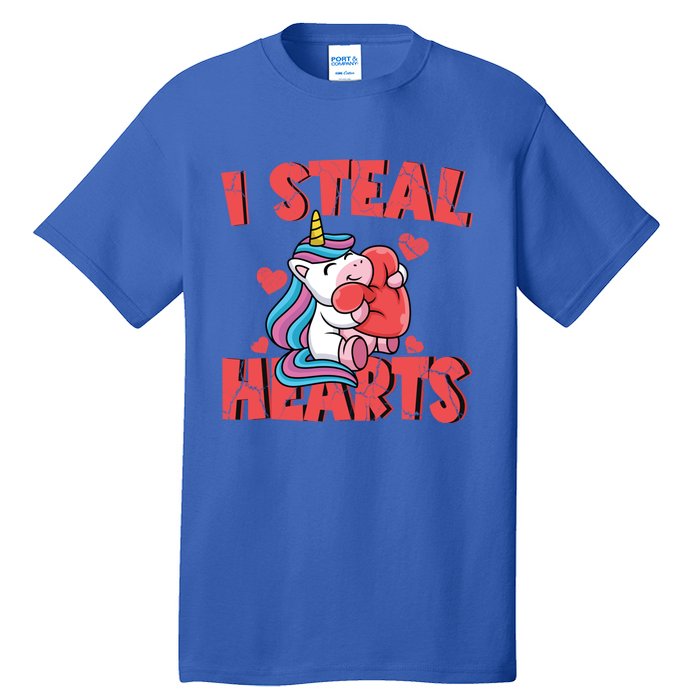 Valentine's Day I Steal Hearts Unicorn Love Cool Gift Tall T-Shirt