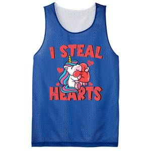 Valentine's Day I Steal Hearts Unicorn Love Cool Gift Mesh Reversible Basketball Jersey Tank