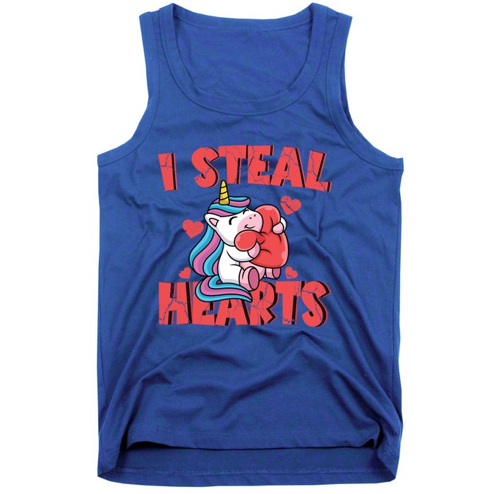 Valentine's Day I Steal Hearts Unicorn Love Cool Gift Tank Top