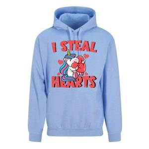 Valentine's Day I Steal Hearts Unicorn Love Cool Gift Unisex Surf Hoodie