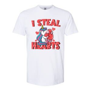 Valentine's Day I Steal Hearts Unicorn Love Cool Gift Softstyle CVC T-Shirt