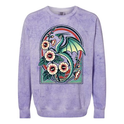 Vintage Dragon Illustration Dragon Lovers Colorblast Crewneck Sweatshirt