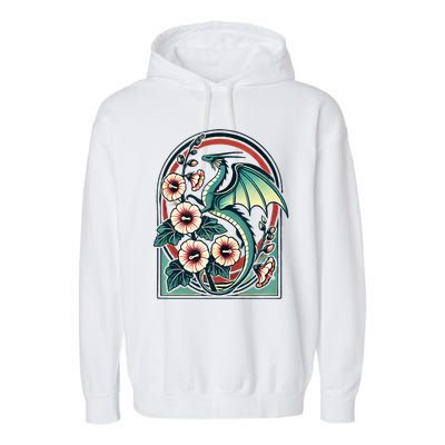 Vintage Dragon Illustration Dragon Lovers Garment-Dyed Fleece Hoodie