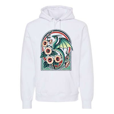 Vintage Dragon Illustration Dragon Lovers Premium Hoodie