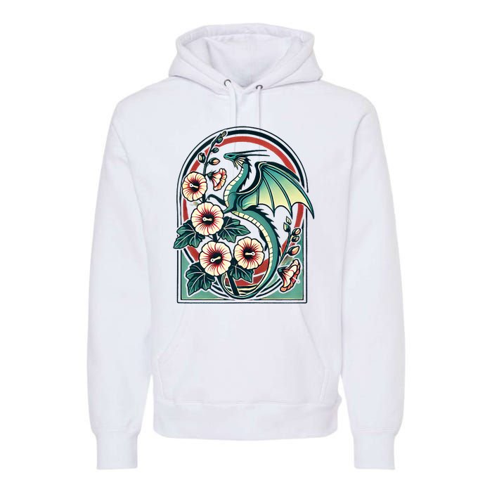 Vintage Dragon Illustration Dragon Lovers Premium Hoodie