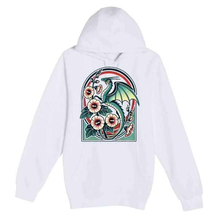 Vintage Dragon Illustration Dragon Lovers Premium Pullover Hoodie