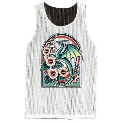 Vintage Dragon Illustration Dragon Lovers Mesh Reversible Basketball Jersey Tank