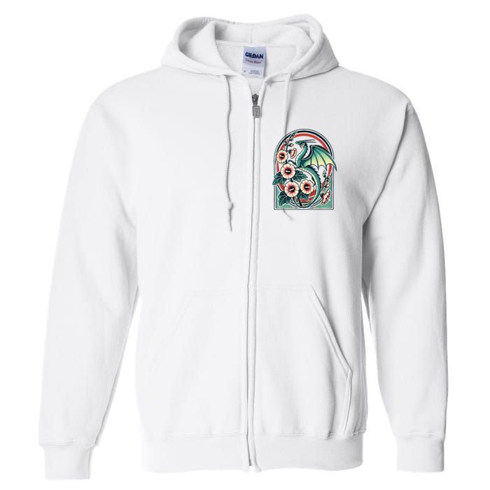 Vintage Dragon Illustration Dragon Lovers Full Zip Hoodie