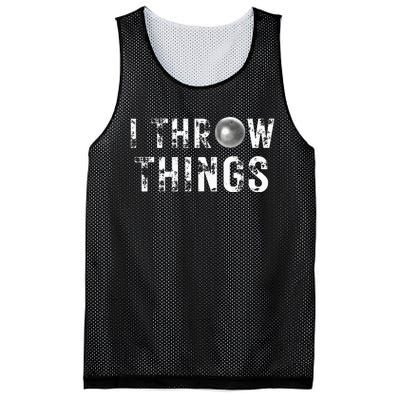 Vintage Distressed I Throw Things Shot Put Track And Field Mesh Reversible Basketball Jersey Tank