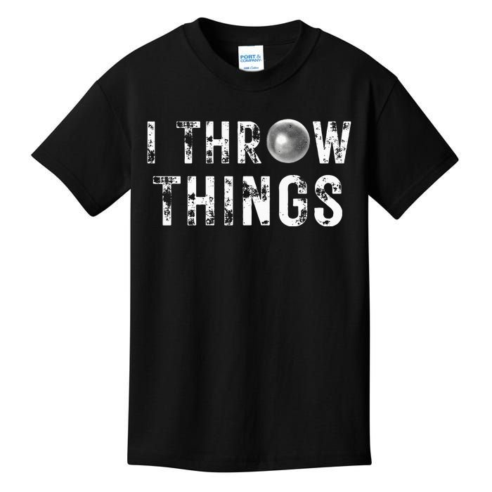 Vintage Distressed I Throw Things Shot Put Track And Field Kids T-Shirt