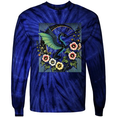 Vintage Dragon Illustration Dragon Lovers Tie-Dye Long Sleeve Shirt