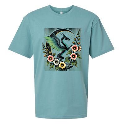 Vintage Dragon Illustration Dragon Lovers Sueded Cloud Jersey T-Shirt