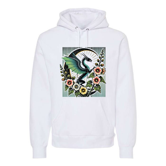 Vintage Dragon Illustration Dragon Lovers Premium Hoodie