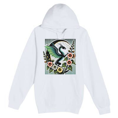 Vintage Dragon Illustration Dragon Lovers Premium Pullover Hoodie